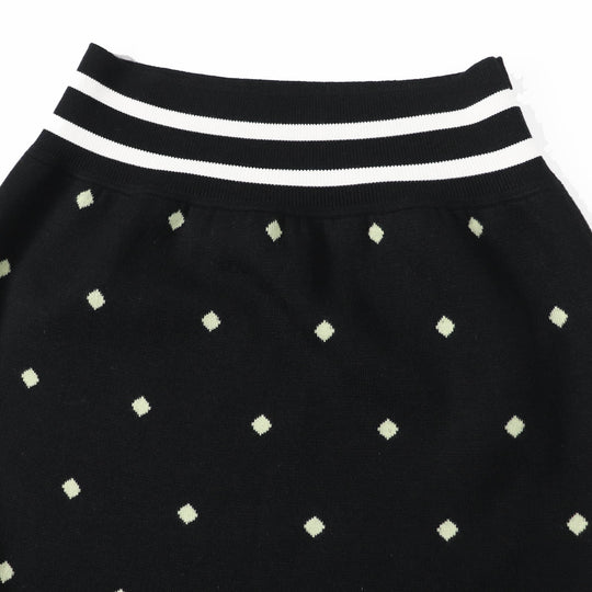 HERMES skirt 2H2302D8 Outer: 45% cashmere, Outer: 45% silk, Outer: 10% polyamide, Part: 48% cashmere, Part: 48% silk Black Light Green White Women 36 Used Authentic