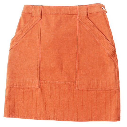 HERMES skirt 2E0350DQ Outer: 98% cotton, Outer: 2% polyurethane, Lining: 64% cotton, Lining: 33% rayon, Lining: 3% polyurethane Orange Crude cell Women 34 Used Authentic
