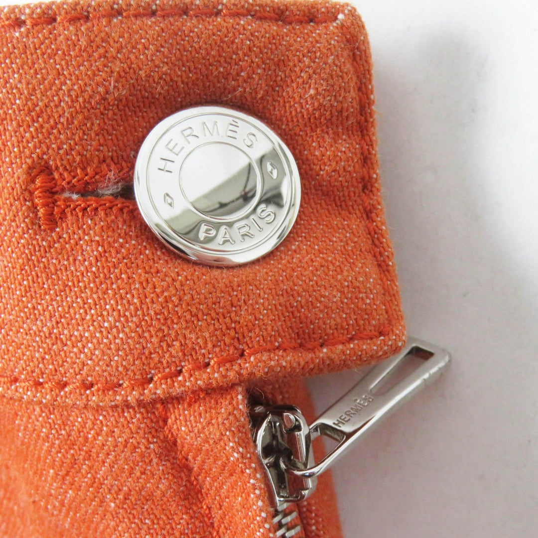 HERMES skirt 2E0350DQ Outer: 98% cotton, Outer: 2% polyurethane, Lining: 64% cotton, Lining: 33% rayon, Lining: 3% polyurethane Orange Crude cell Women 34 Used Authentic