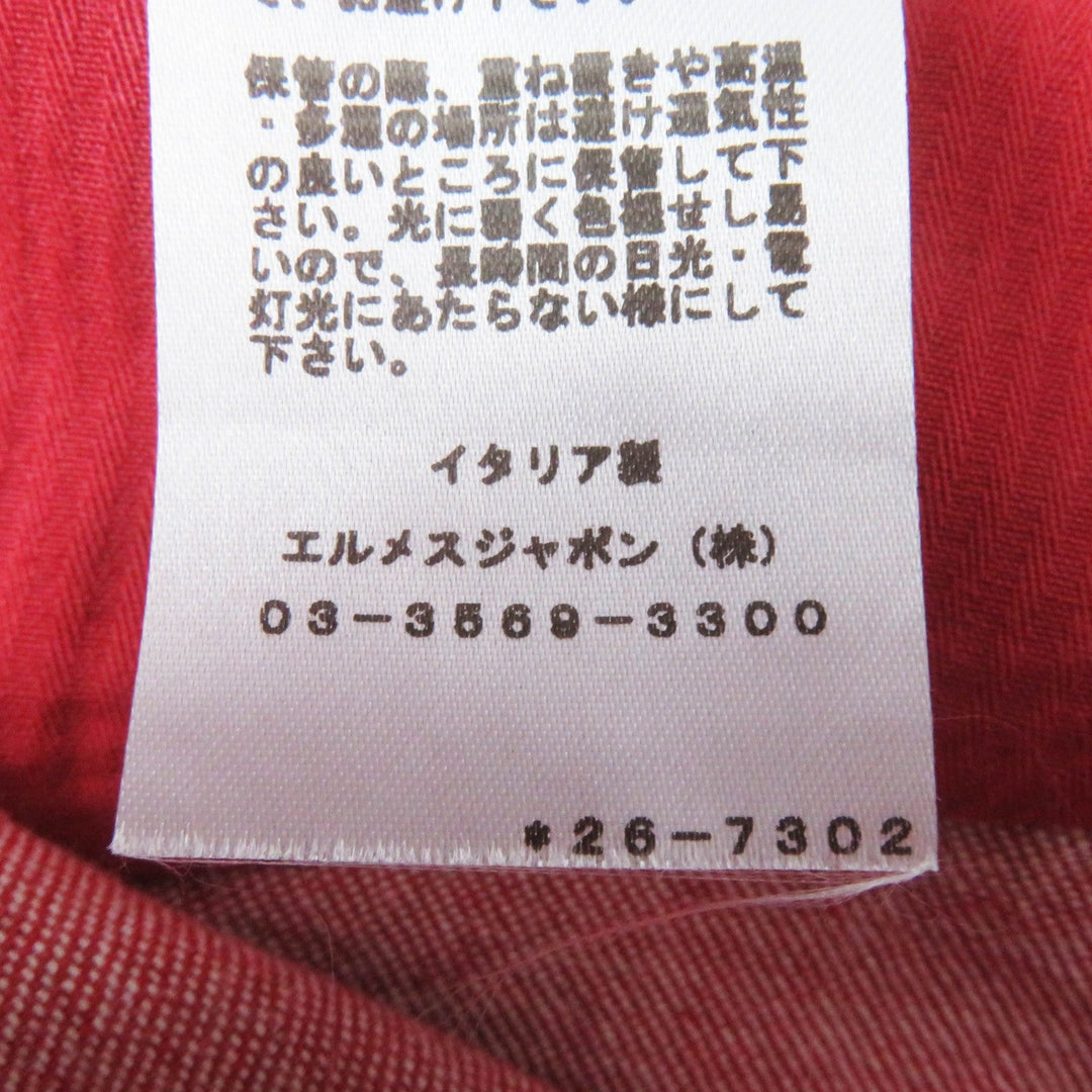 HERMES skirt 2E0350DQ Outer: 98% cotton, Outer: 2% polyurethane, Lining: 64% cotton, Lining: 33% rayon, Lining: 3% polyurethane Red Crude cell Women 38 Used Authentic