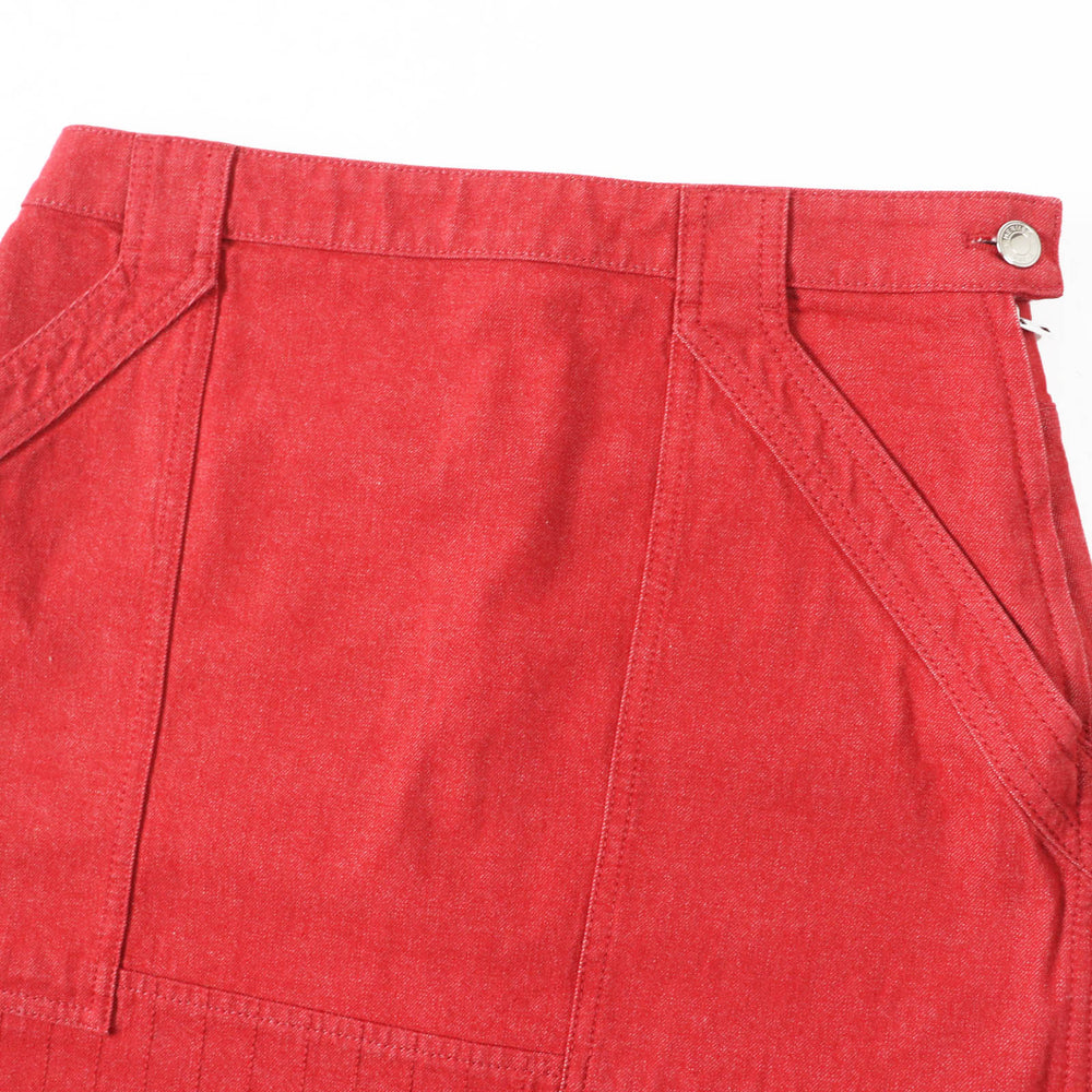 HERMES skirt 2E0350DQ Outer: 98% cotton, Outer: 2% polyurethane, Lining: 64% cotton, Lining: 33% rayon, Lining: 3% polyurethane Red Crude cell Women 38 Used Authentic