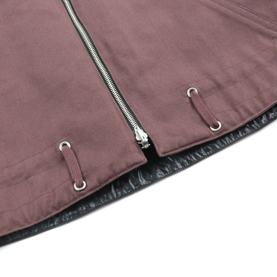 HERMES Jacket 21-5514 Main: 100% cotton, part: 100% nylon, part: 81% cotton, part: 16% nylon, part: 3% polyurethane Purple Khaki Gray mens 54 Used Authentic
