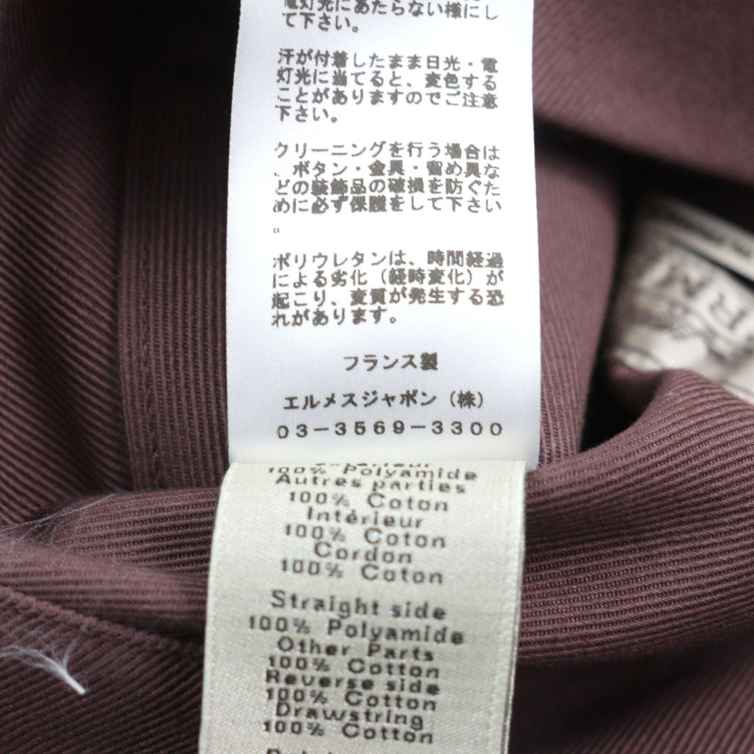 HERMES Jacket 21-5514 Main: 100% cotton, part: 100% nylon, part: 81% cotton, part: 16% nylon, part: 3% polyurethane Purple Khaki Gray mens 54 Used Authentic
