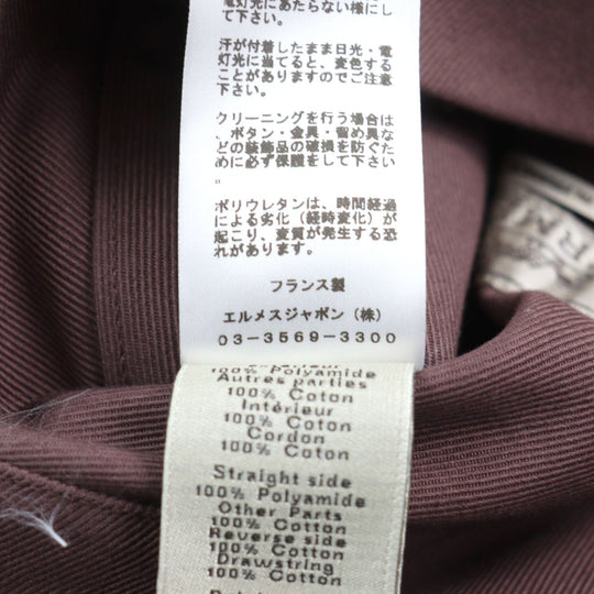 HERMES Jacket 21-5514 Main: 100% cotton, part: 100% nylon, part: 81% cotton, part: 16% nylon, part: 3% polyurethane Purple Khaki Gray mens 54 Used Authentic
