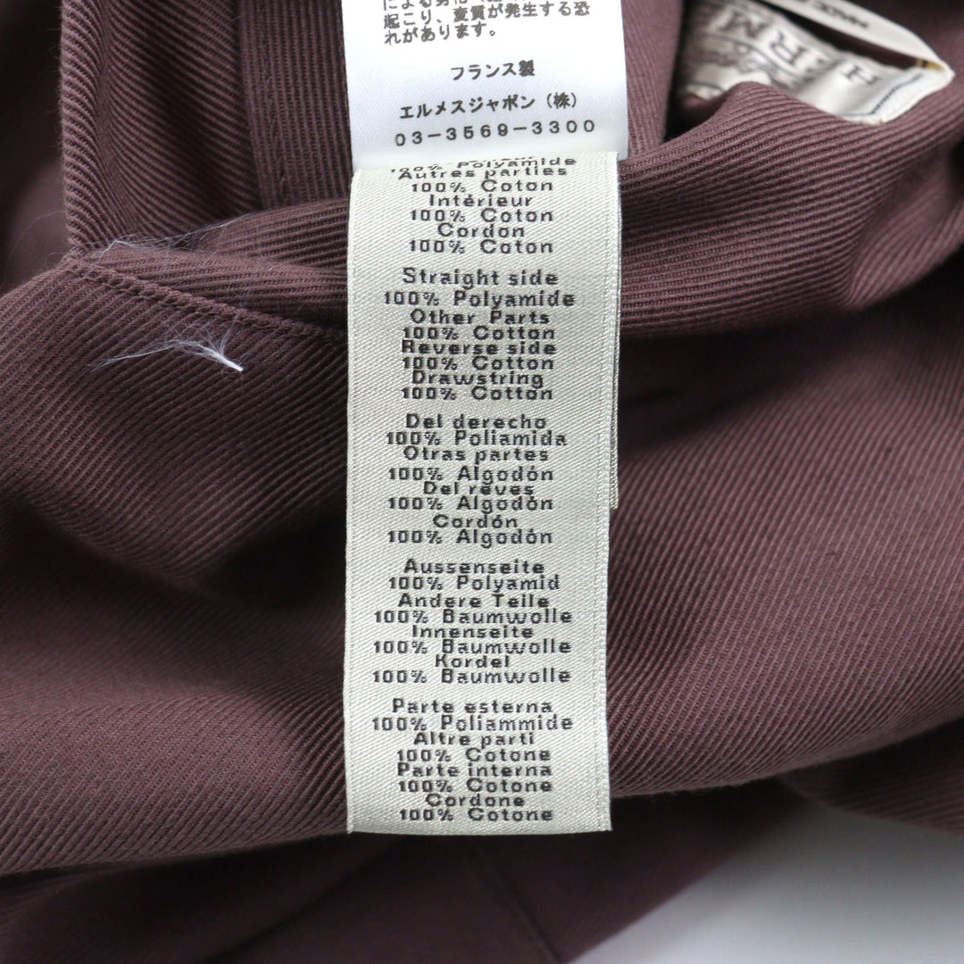 HERMES Jacket 21-5514 Main: 100% cotton, part: 100% nylon, part: 81% cotton, part: 16% nylon, part: 3% polyurethane Purple Khaki Gray mens 54 Used Authentic