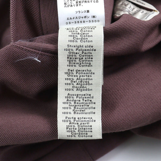 HERMES Jacket 21-5514 Main: 100% cotton, part: 100% nylon, part: 81% cotton, part: 16% nylon, part: 3% polyurethane Purple Khaki Gray mens 54 Used Authentic