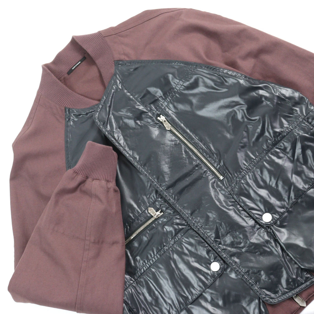 HERMES Jacket 21-5514 Main: 100% cotton, part: 100% nylon, part: 81% cotton, part: 16% nylon, part: 3% polyurethane Purple Khaki Gray mens 54 Used Authentic