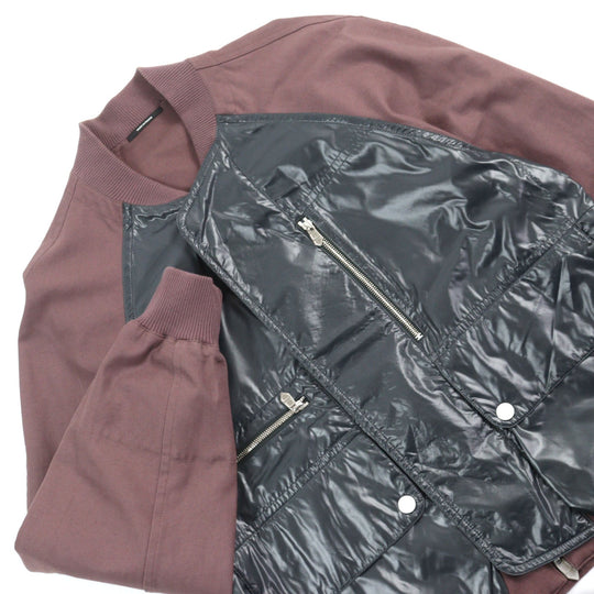 HERMES Jacket 21-5514 Main: 100% cotton, part: 100% nylon, part: 81% cotton, part: 16% nylon, part: 3% polyurethane Purple Khaki Gray mens 54 Used Authentic