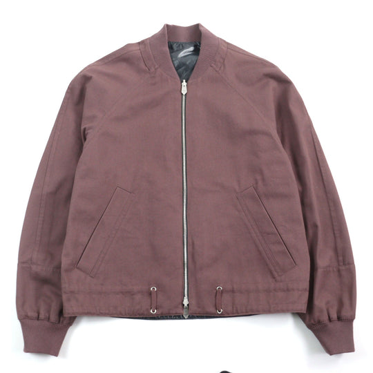HERMES Jacket 21-5514 Main: 100% cotton, part: 100% nylon, part: 81% cotton, part: 16% nylon, part: 3% polyurethane Purple Khaki Gray mens 54 Used Authentic