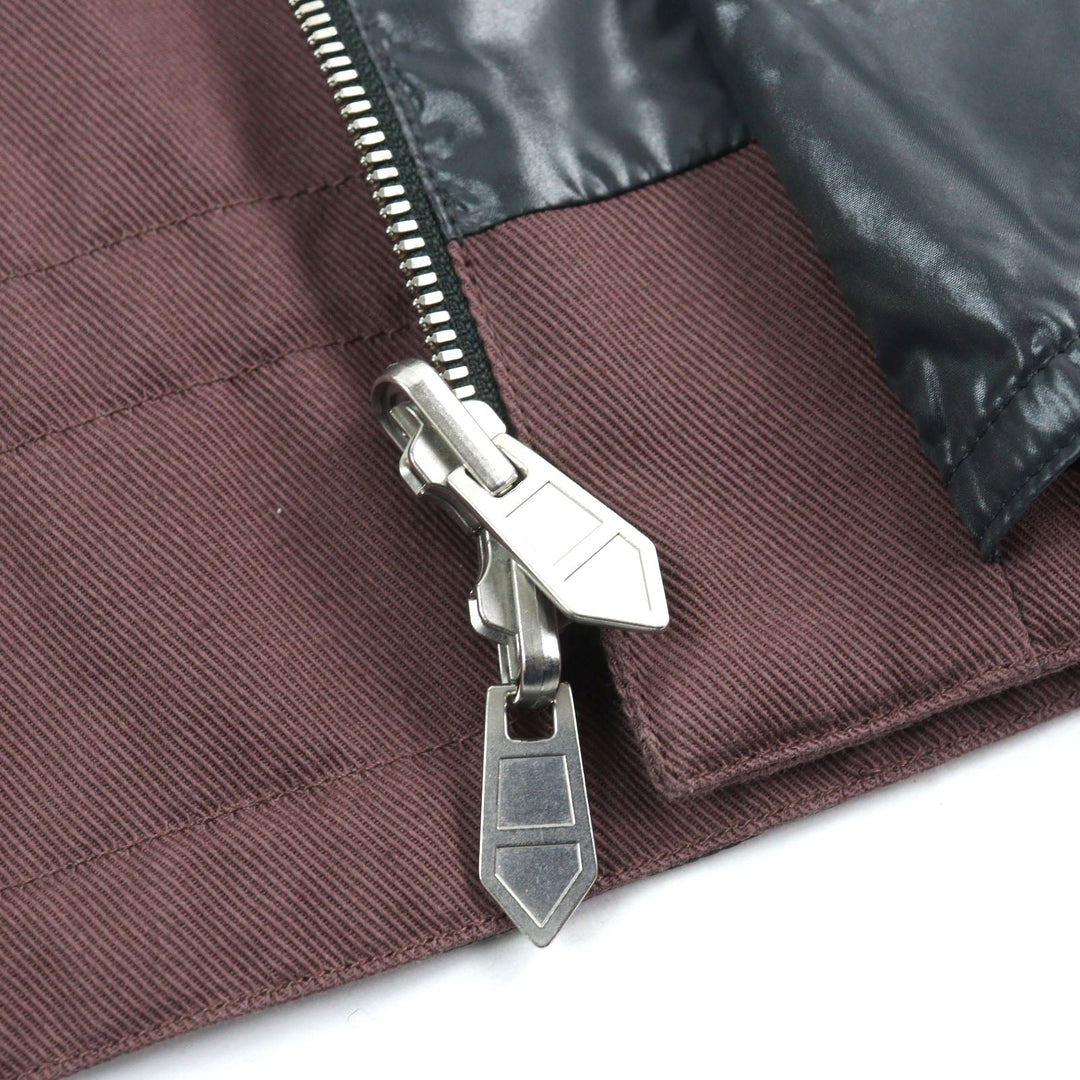 HERMES Jacket 21-5514 Main: 100% cotton, part: 100% nylon, part: 81% cotton, part: 16% nylon, part: 3% polyurethane Purple Khaki Gray mens 54 Used Authentic