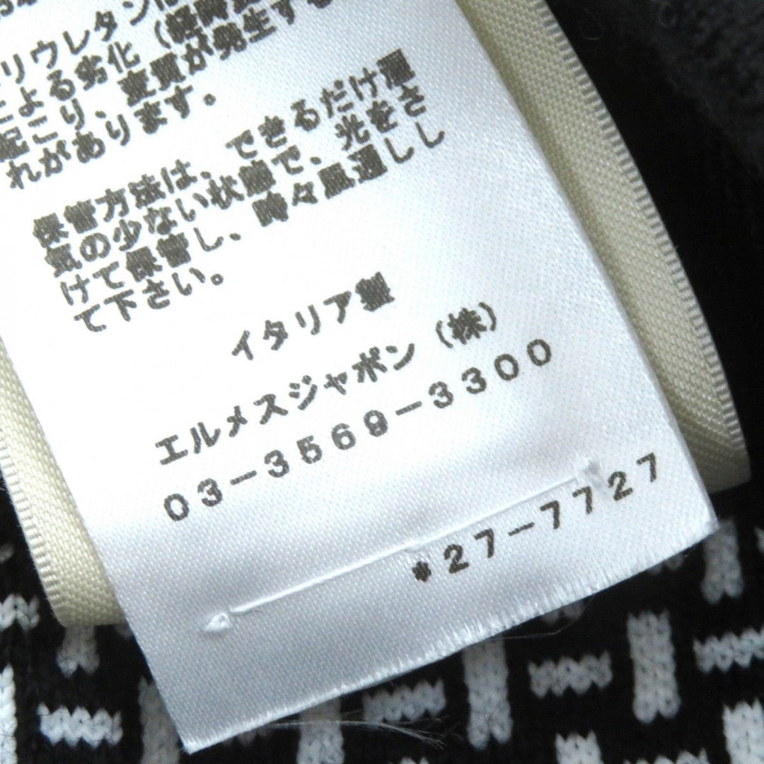 HERMES Pants 2H2405DD Main: 54% wool, Main: 41% polypropylene, Main: 4% nylon, Main: 1% polyurethane, Part: 65% wool Black White Women 38 Used Authentic