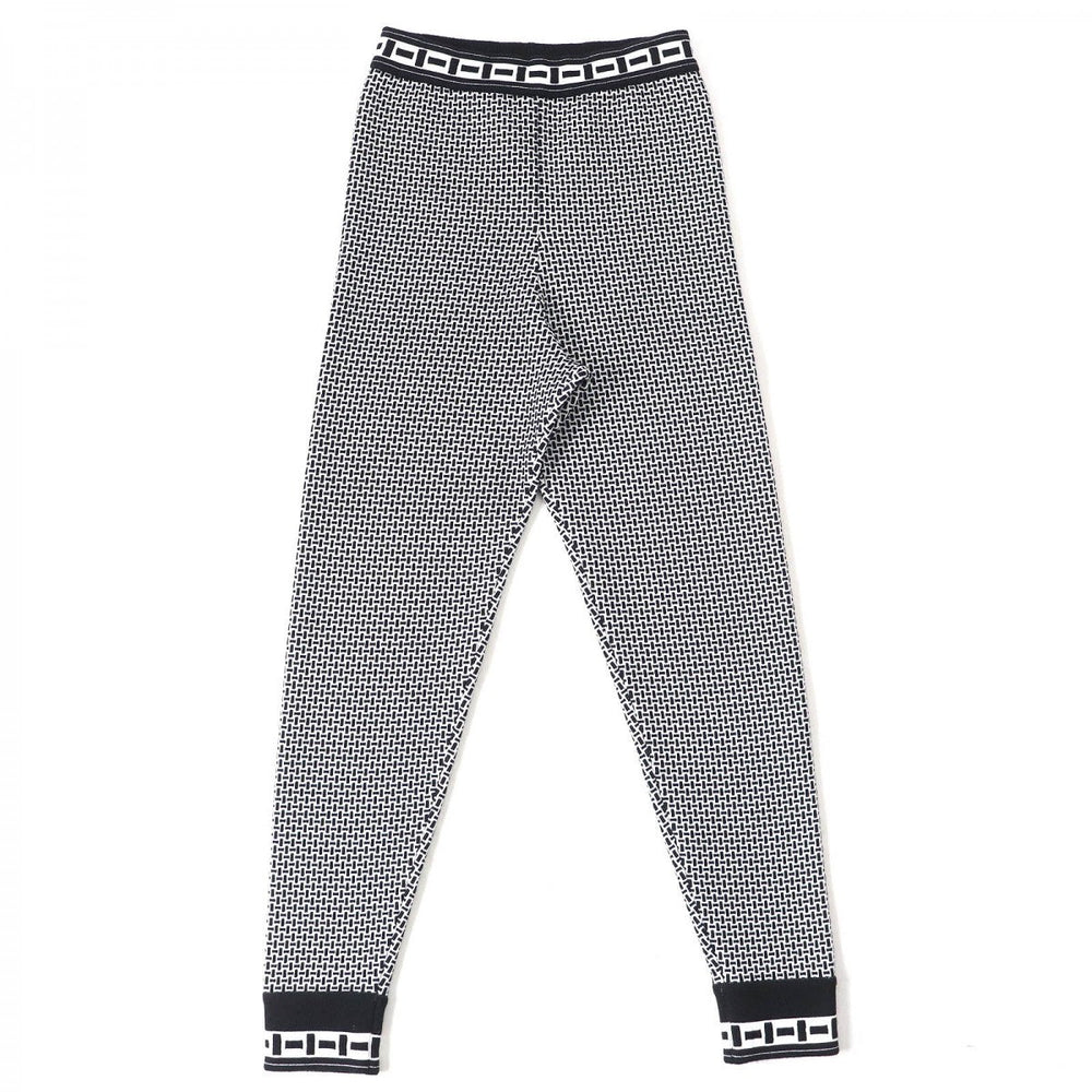 HERMES Pants 2H2405DD Main: 54% wool, Main: 41% polypropylene, Main: 4% nylon, Main: 1% polyurethane, Part: 65% wool Black White Women 38 Used Authentic