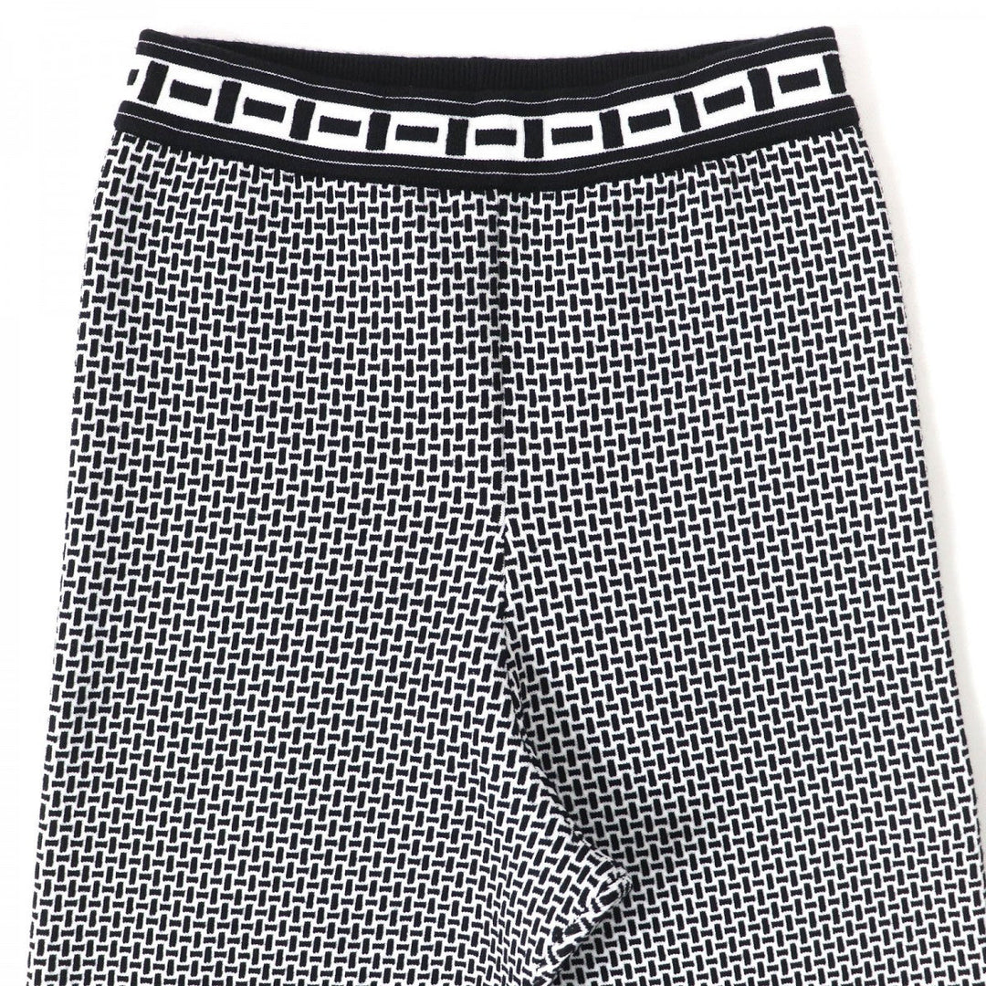 HERMES Pants 2H2405DD Main: 54% wool, Main: 41% polypropylene, Main: 4% nylon, Main: 1% polyurethane, Part: 65% wool Black White Women 38 Used Authentic