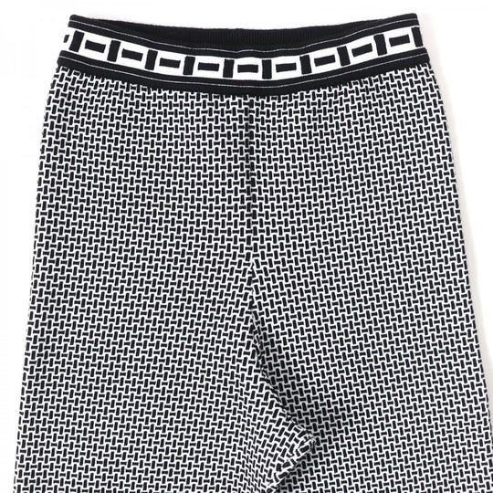 HERMES Pants 2H2405DD Main: 54% wool, Main: 41% polypropylene, Main: 4% nylon, Main: 1% polyurethane, Part: 65% wool Black White Women 38 Used Authentic