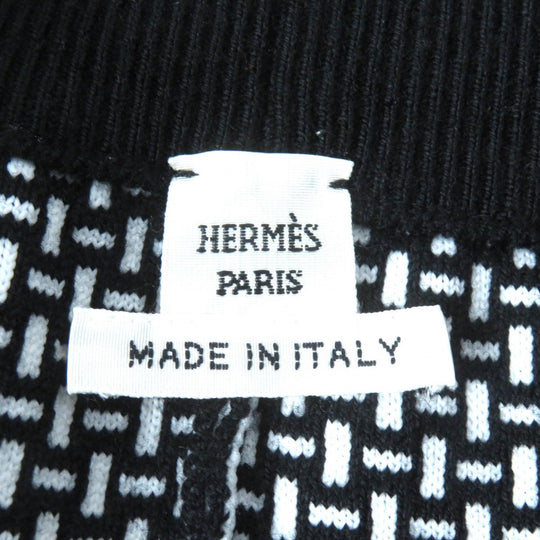 HERMES Pants 2H2405DD Main: 54% wool, Main: 41% polypropylene, Main: 4% nylon, Main: 1% polyurethane, Part: 65% wool Black White Women 38 Used Authentic