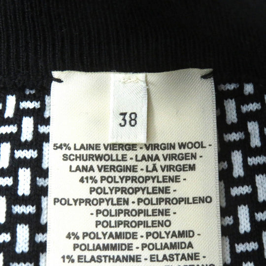 HERMES Pants 2H2405DD Main: 54% wool, Main: 41% polypropylene, Main: 4% nylon, Main: 1% polyurethane, Part: 65% wool Black White Women 38 Used Authentic
