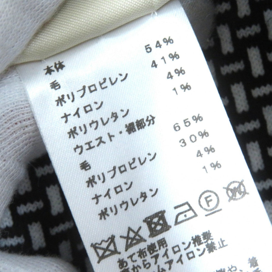 HERMES Pants 2H2405DD Main: 54% wool, Main: 41% polypropylene, Main: 4% nylon, Main: 1% polyurethane, Part: 65% wool Black White Women 38 Used Authentic