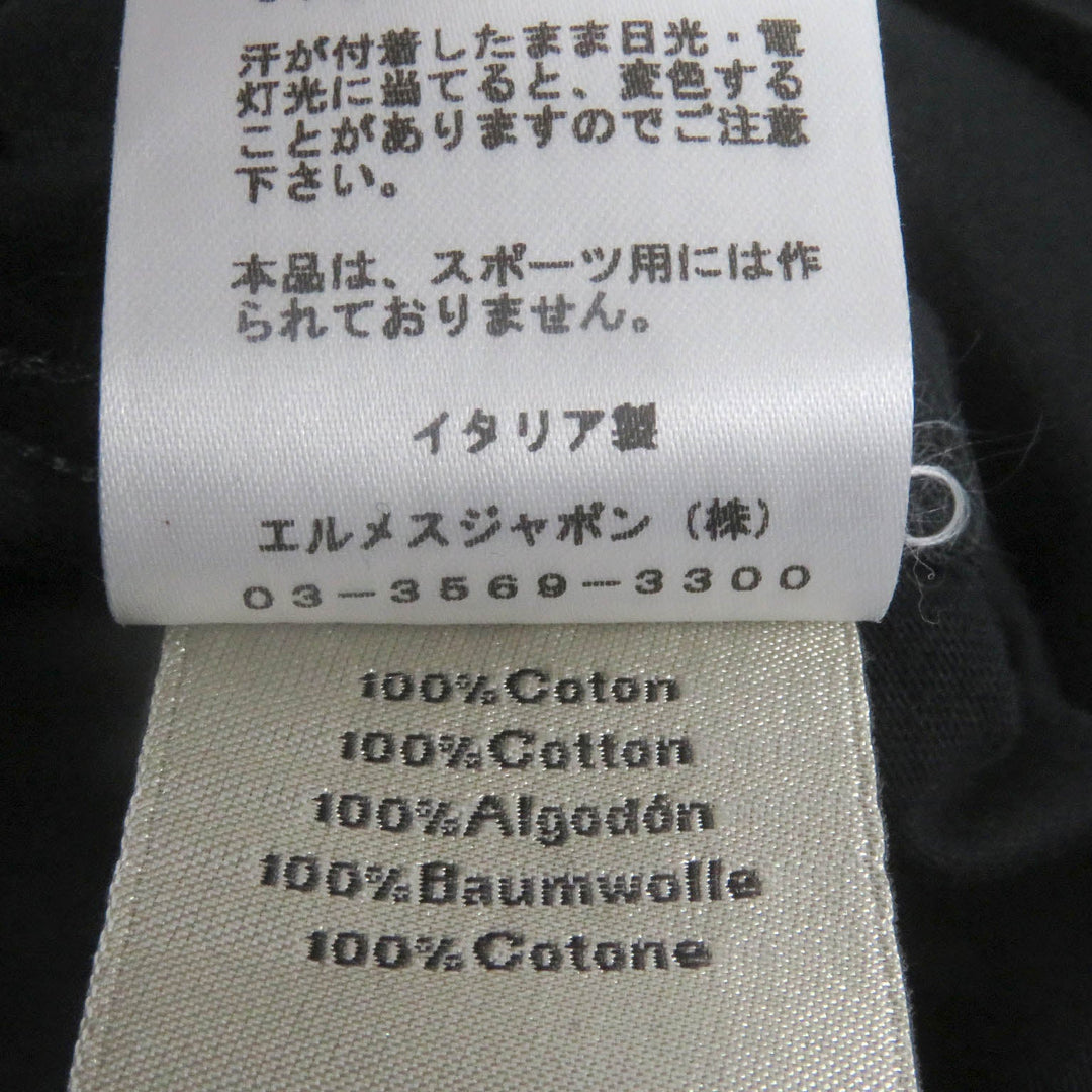 HERMES tops Main: 100% cotton black mens S Used Authentic