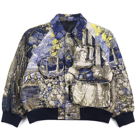 LOUIS VUITTON Blouson HIB11W Outer material: 52% polyester, Outer material: 48% cotton, Lining: 100% cupra Multicolor All-over Pattern mens 52 Used Authentic