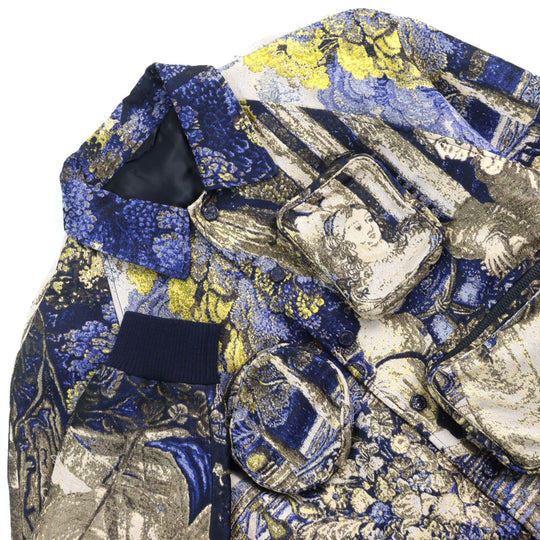 LOUIS VUITTON Blouson HIB11W Outer material: 52% polyester, Outer material: 48% cotton, Lining: 100% cupra Multicolor All-over Pattern mens 52 Used Authentic