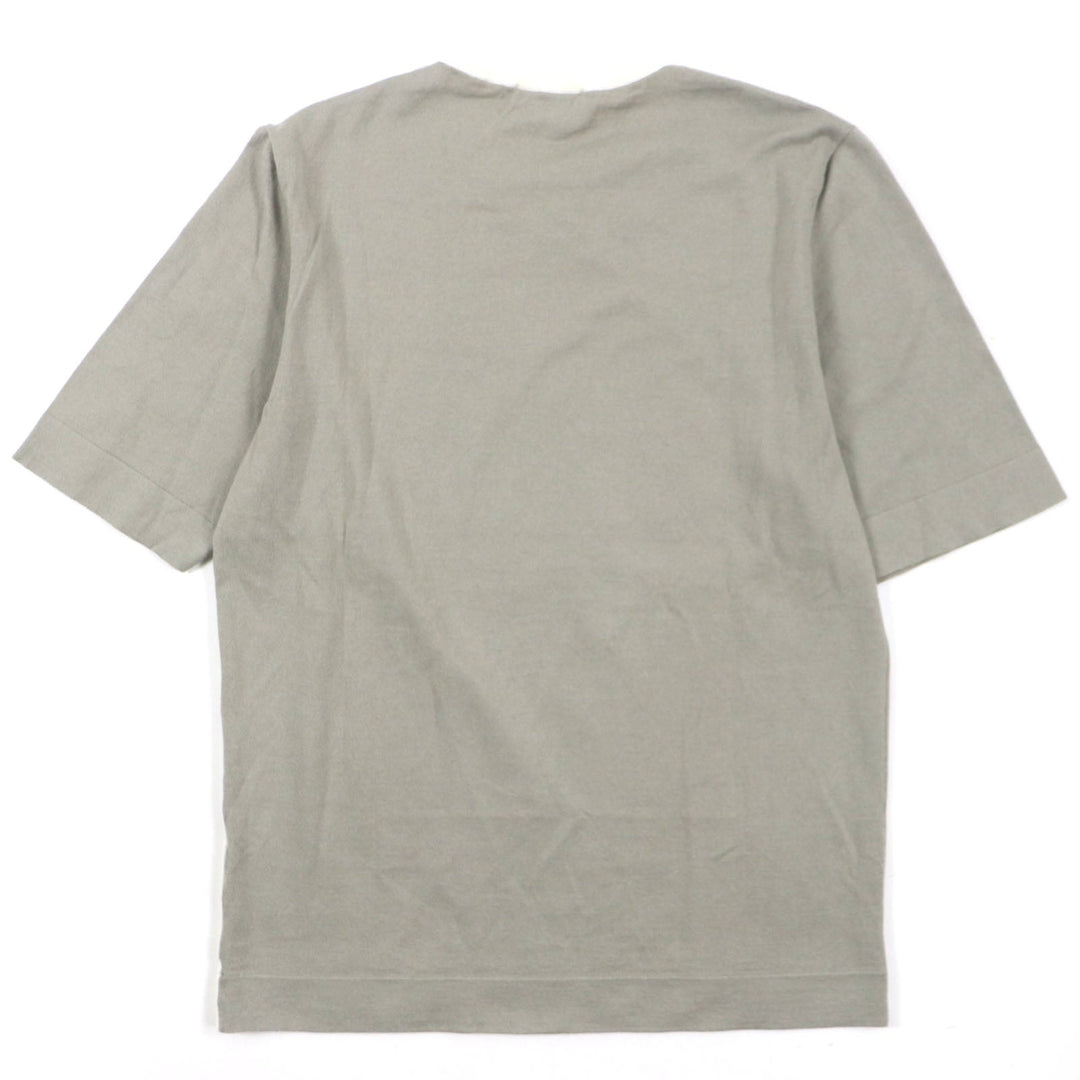 HERMES Short sleeve knit Main: 85% cotton, Main: 15% cashmere Ivory gray mens XS Used Authentic