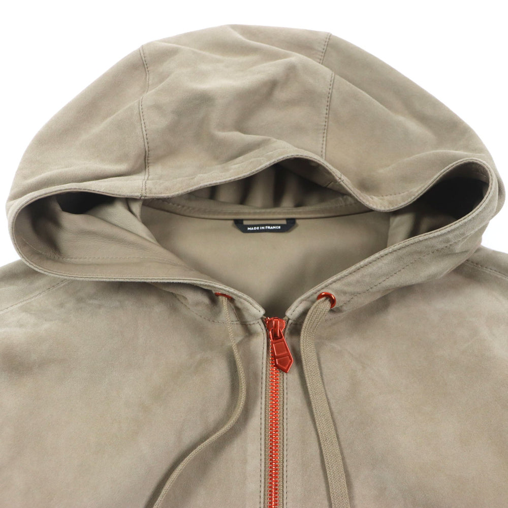HERMES Jacket Main: Reindeer leather, Sleeve lining: 100% Cupra, Part: 100% Cotton Beige orange mens 44 Used Authentic