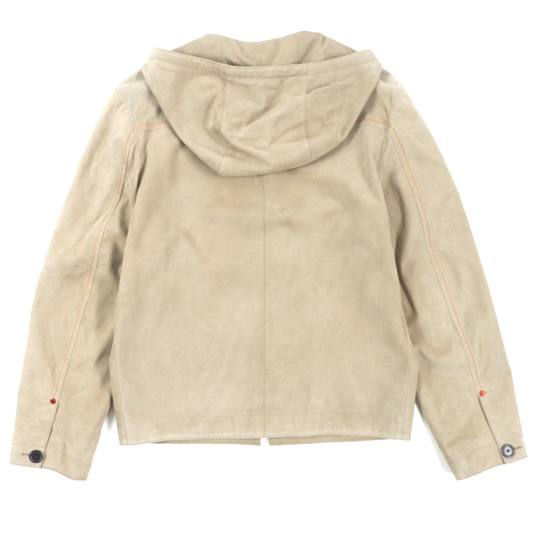 HERMES Jacket Main: Reindeer leather, Sleeve lining: 100% Cupra, Part: 100% Cotton Beige orange mens 44 Used Authentic