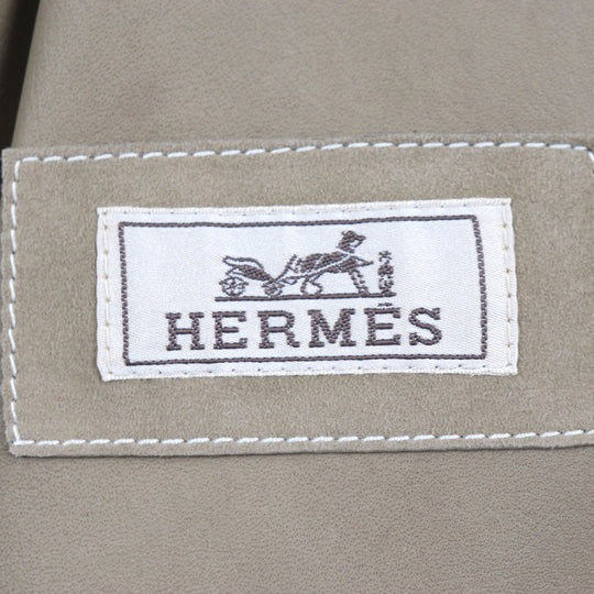 HERMES Jacket Main: Reindeer leather, Sleeve lining: 100% Cupra, Part: 100% Cotton Beige orange mens 44 Used Authentic