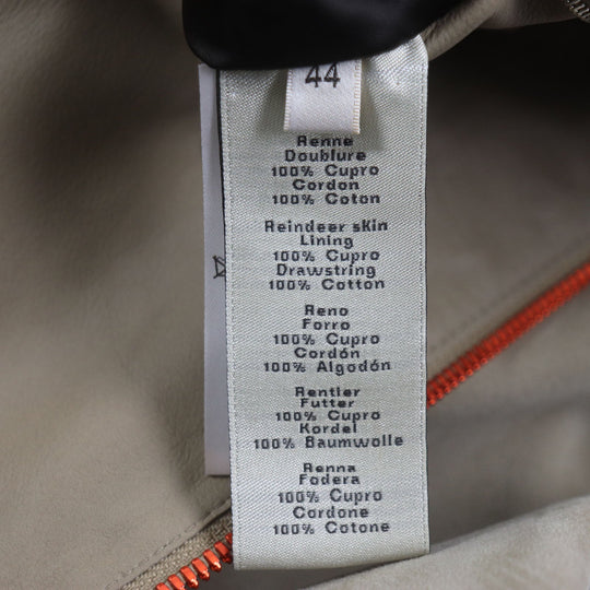 HERMES Jacket Main: Reindeer leather, Sleeve lining: 100% Cupra, Part: 100% Cotton Beige orange mens 44 Used Authentic