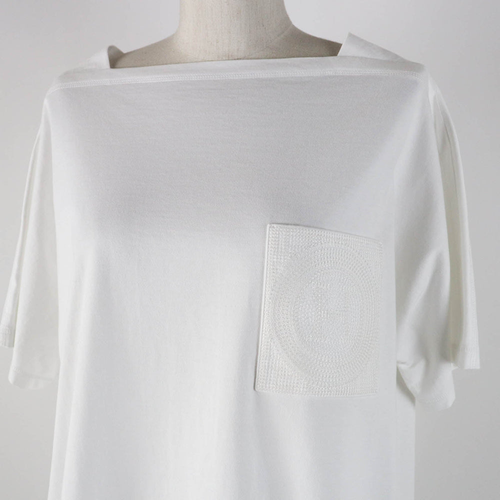 HERMES Short sleeve T-shirt 3H4615DL Main: 100% cotton white Women 38 Used Authentic