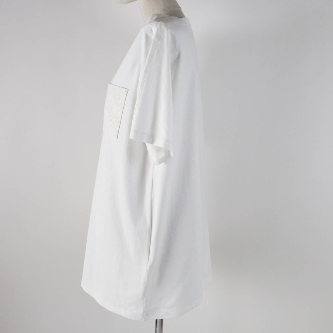 HERMES Short sleeve T-shirt 3H4615DL Main: 100% cotton white Women 38 Used Authentic
