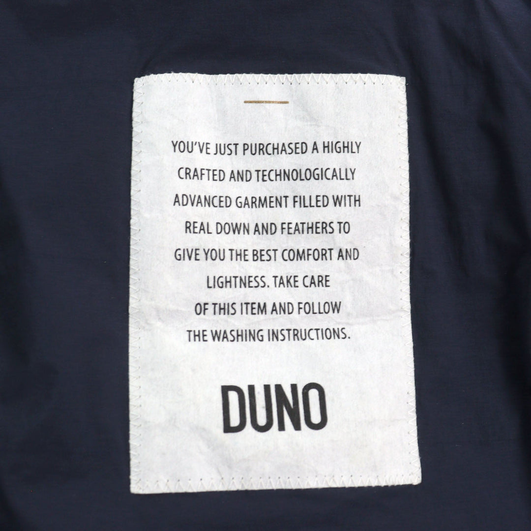 DUNO Down jacket Outer: 86% nylon, Outer: 14% polyurethane, Outer: 82% nylon, Outer: 18% polyurethane, Lining: 90% nylon Navy type mens 44 Used Authentic