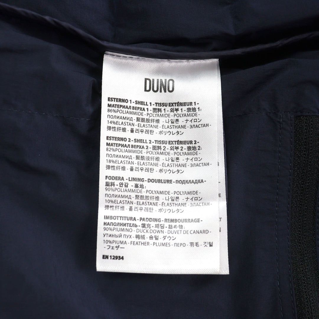DUNO Down jacket Outer: 86% nylon, Outer: 14% polyurethane, Outer: 82% nylon, Outer: 18% polyurethane, Lining: 90% nylon Navy type mens 44 Used Authentic