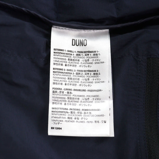DUNO Down jacket Outer: 86% nylon, Outer: 14% polyurethane, Outer: 82% nylon, Outer: 18% polyurethane, Lining: 90% nylon Navy type mens 44 Used Authentic