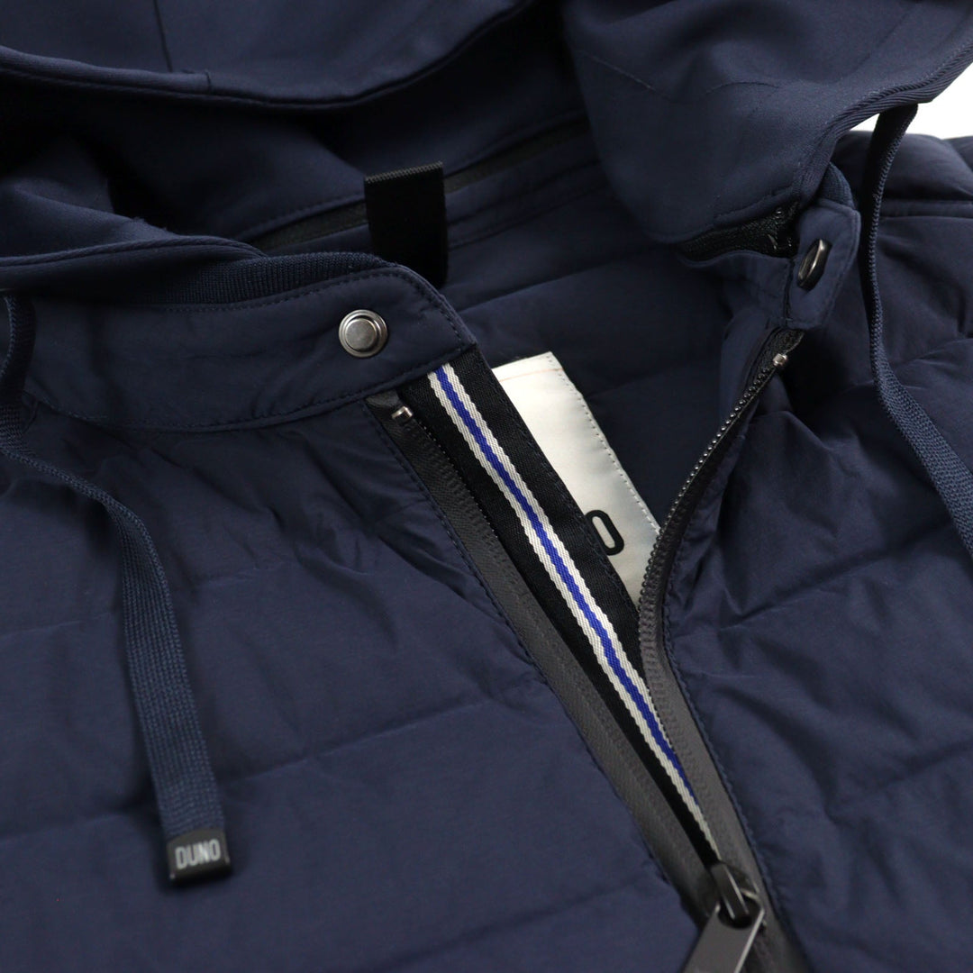 DUNO Down jacket Outer: 86% nylon, Outer: 14% polyurethane, Outer: 82% nylon, Outer: 18% polyurethane, Lining: 90% nylon Navy type mens 44 Used Authentic