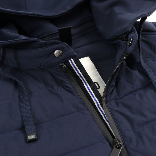DUNO Down jacket Outer: 86% nylon, Outer: 14% polyurethane, Outer: 82% nylon, Outer: 18% polyurethane, Lining: 90% nylon Navy type mens 44 Used Authentic