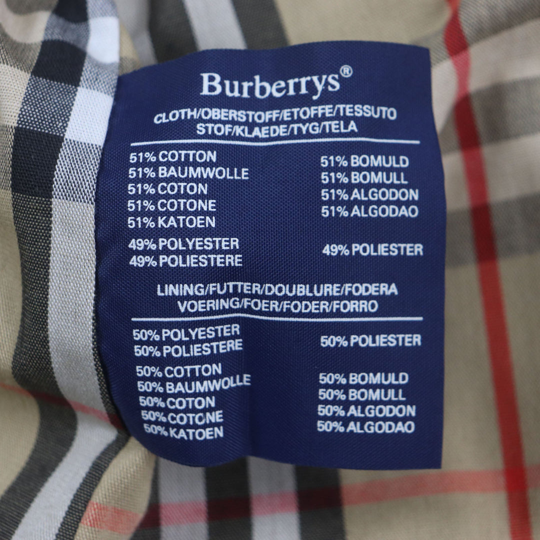 BURBERRY trench coat Outer: 51% cotton, Outer: 49% polyester, Lining: 50% polyester, Lining: 50% cotton beige mens 42 Used Authentic