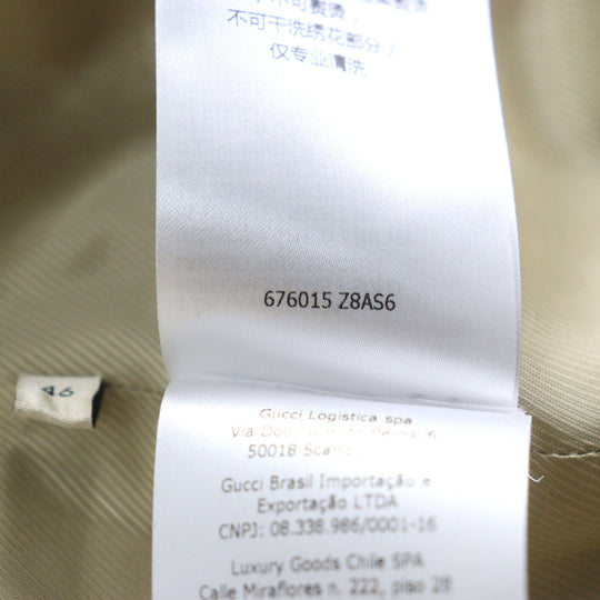 GUCCI coat 676015 Main: 70% cotton, Main: 30% polyester, Lining: 100% rayon, Leather part: sheepskin Beige type The Hacker Project Jumbo GG Coat The Hacker Project Jumbo GG Coat mens 46 Used Authentic