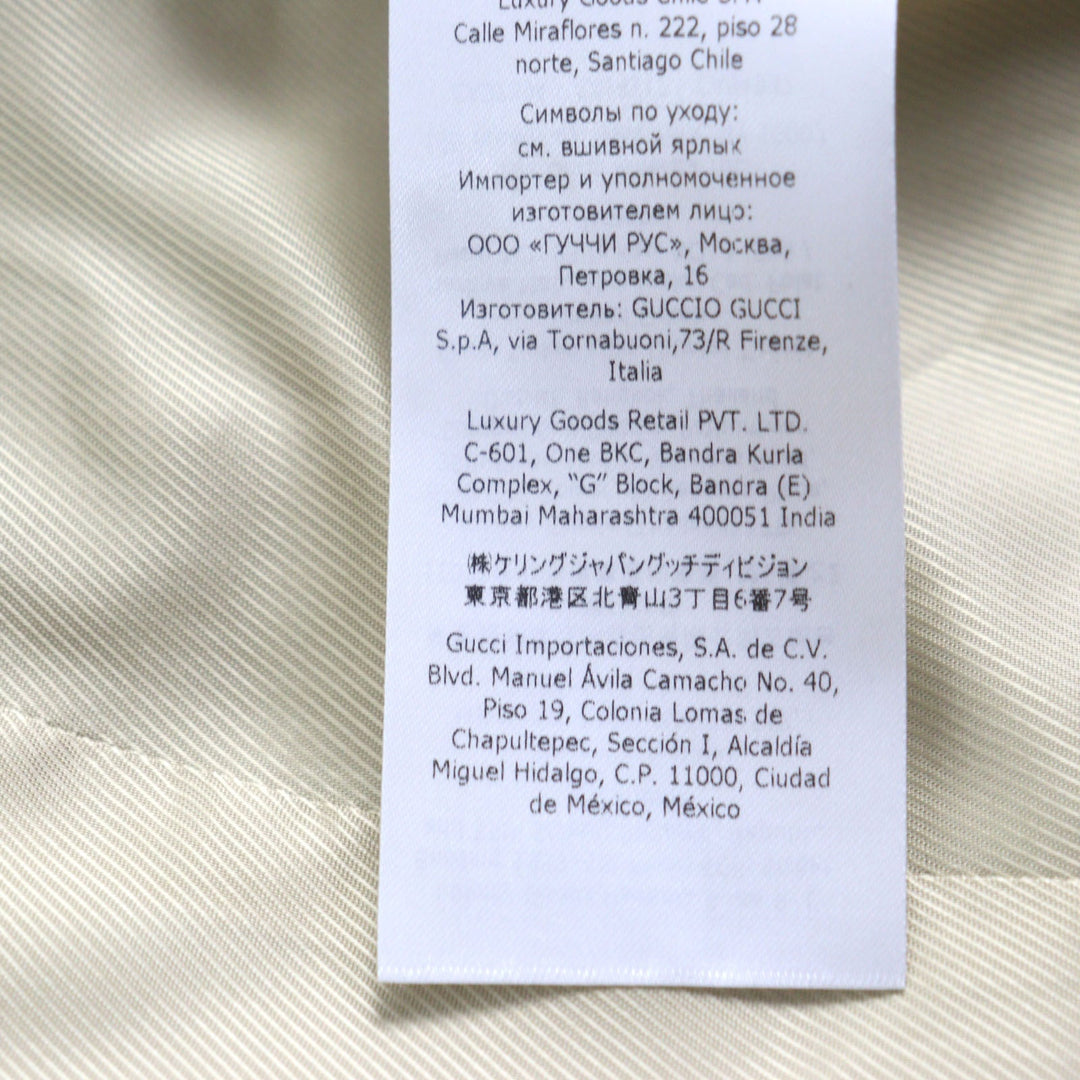 GUCCI coat 676015 Main: 70% cotton, Main: 30% polyester, Lining: 100% rayon, Leather part: sheepskin Beige type The Hacker Project Jumbo GG Coat The Hacker Project Jumbo GG Coat mens 46 Used Authentic