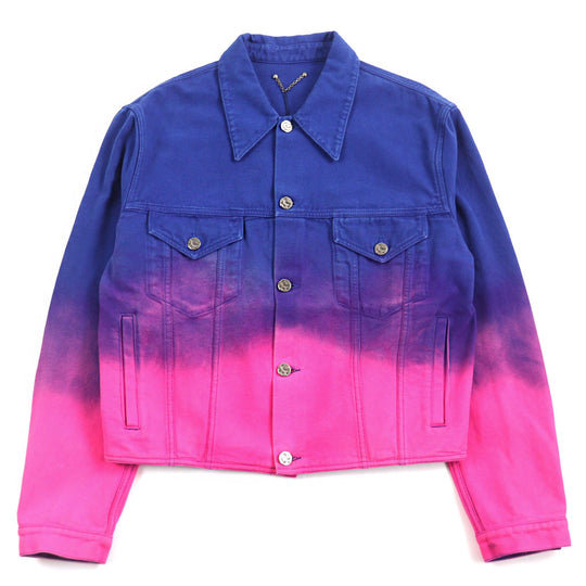 LOUIS VUITTON Denim Jacket HMA83W Main: 100% cotton, Leather part: Cowhide Blue pink Amen Break Cropped Gradient Denim Jacket mens 48 Used Authentic