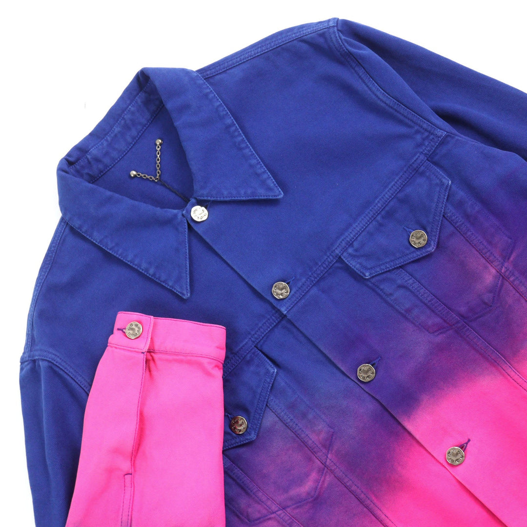 LOUIS VUITTON Denim Jacket HMA83W Main: 100% cotton, Leather part: Cowhide Blue pink Amen Break Cropped Gradient Denim Jacket mens 48 Used Authentic