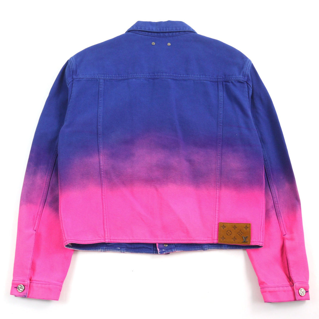 LOUIS VUITTON Denim Jacket HMA83W Main: 100% cotton, Leather part: Cowhide Blue pink Amen Break Cropped Gradient Denim Jacket mens 48 Used Authentic
