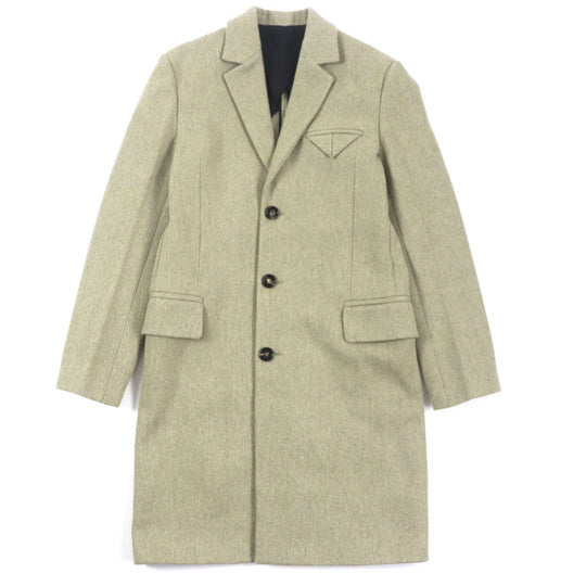 BOTTEGAVENETA Chester coat 647389 Outer: 80% wool, Outer: 20% nylon, Lining: 100% rayon, Lining: 100% cotton Green type mens 46 Used Authentic