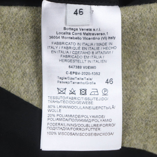BOTTEGAVENETA Chester coat 647389 Outer: 80% wool, Outer: 20% nylon, Lining: 100% rayon, Lining: 100% cotton Green type mens 46 Used Authentic