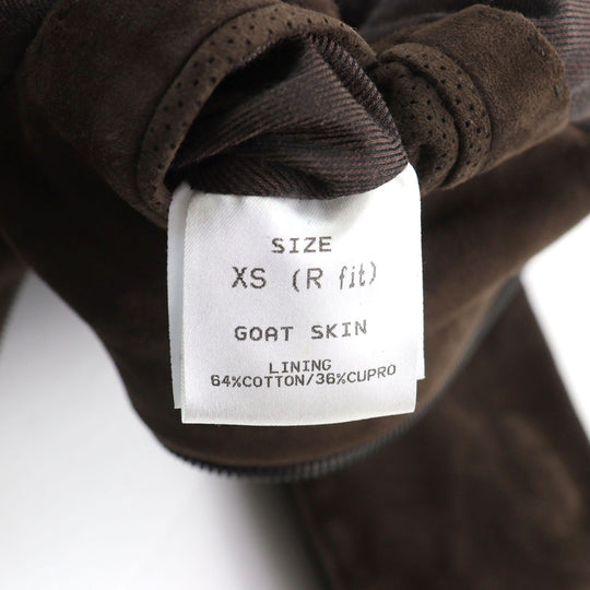 Dunhill leather jacket Main: Goatskin, Lining: 64% cotton, Lining: 36% cupra Brown mens XS Used Authentic