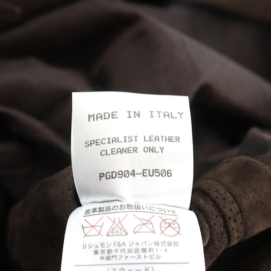Dunhill leather jacket Main: Goatskin, Lining: 64% cotton, Lining: 36% cupra Brown mens XS Used Authentic
