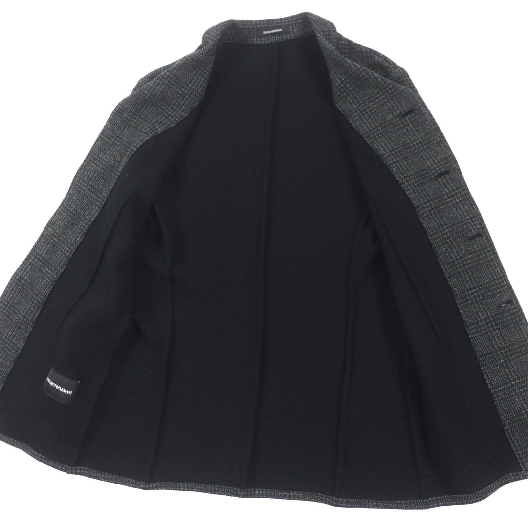 EMPORIO ARMANI tailored jacket Outer material: 82% wool, Outer material: 18% cotton Dark gray mens 46 Used Authentic