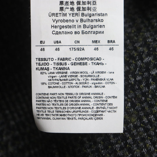 EMPORIO ARMANI tailored jacket Outer material: 82% wool, Outer material: 18% cotton Dark gray mens 46 Used Authentic