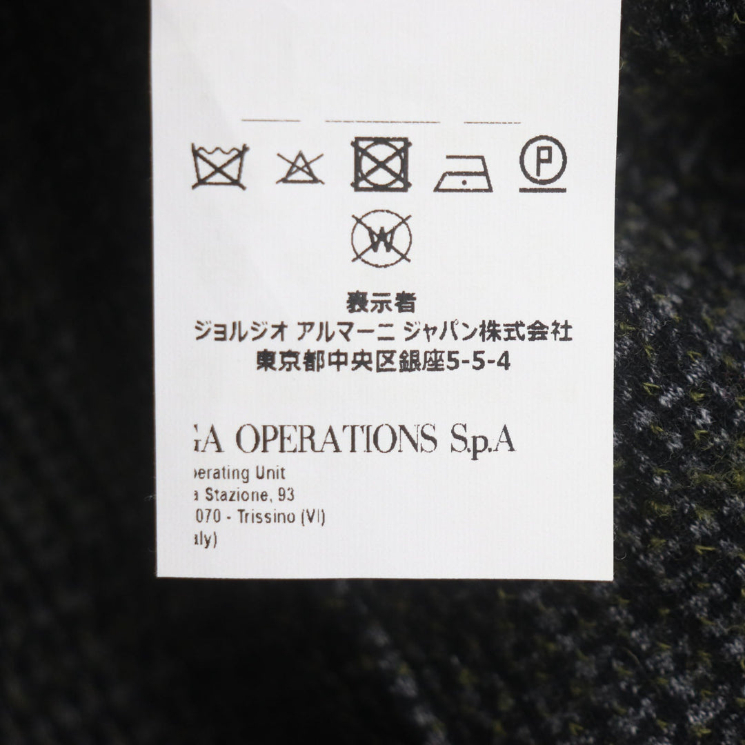 EMPORIO ARMANI tailored jacket Outer material: 82% wool, Outer material: 18% cotton Dark gray mens 46 Used Authentic