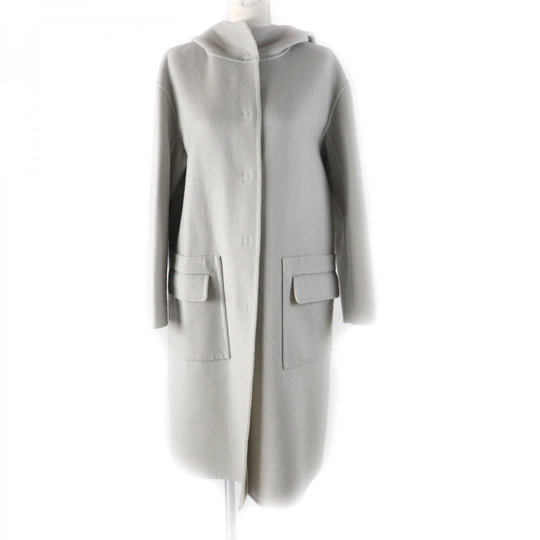 FOXEY coat 40197 Outer: 100% cashmere, Fur: Fox, Lining: 100% cupra Light gray Women 38 Used Authentic